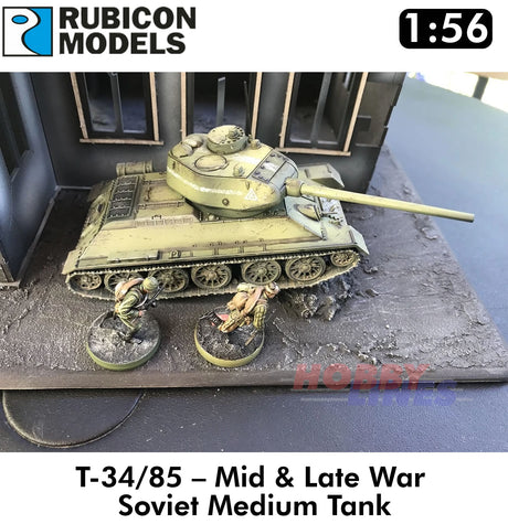 Soviet Medium Tank  T-34/85 WWII Plastic Model Kit 1:56 Rubicon Models 280021