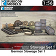 German Stowage Set 1 WWII Plastic Model Kit 1:56 Rubicon Models 280022