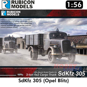 SdKfz 305 3ton 4x2 Cargo Truck WWII Plastic Model Kit 1:56 Rubicon Models 280026