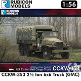 US CCKW 353 2½ ton 6x6 Truck GMC Plastic Model Kit 1:56 Rubicon Models 280037