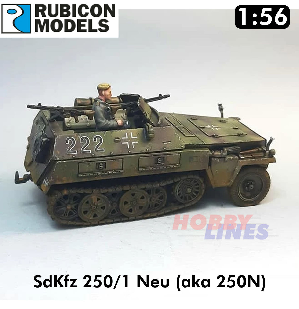 SdKfz 250/1 Neu (aka 250N) Halftrack Plastic Model 1:56 Rubicon Models 280038