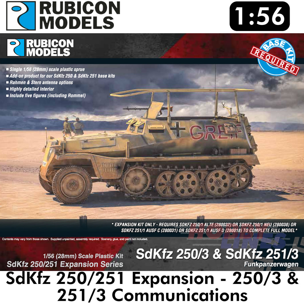 SdKfz 250/3 & 251/3 Expansion Set only Plastic Model 1:56 Rubicon Models 280039