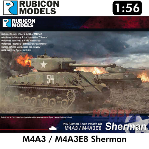 M4A3 / M4A3E8 Sherman Tank Plastic Model Kit 1:56 Rubicon Models 280042