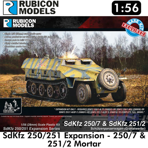 SdKfz 250/251 Expansion Set- 250/7 & Mortar Carrier 1:56 Rubicon Models 280043