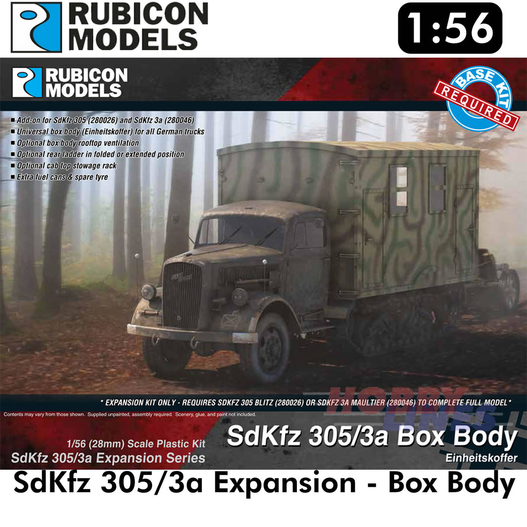 SdKfz 305/3a Expansion Set- Box Body (Einheitskoffer) 1:56 Rubicon Models 280047