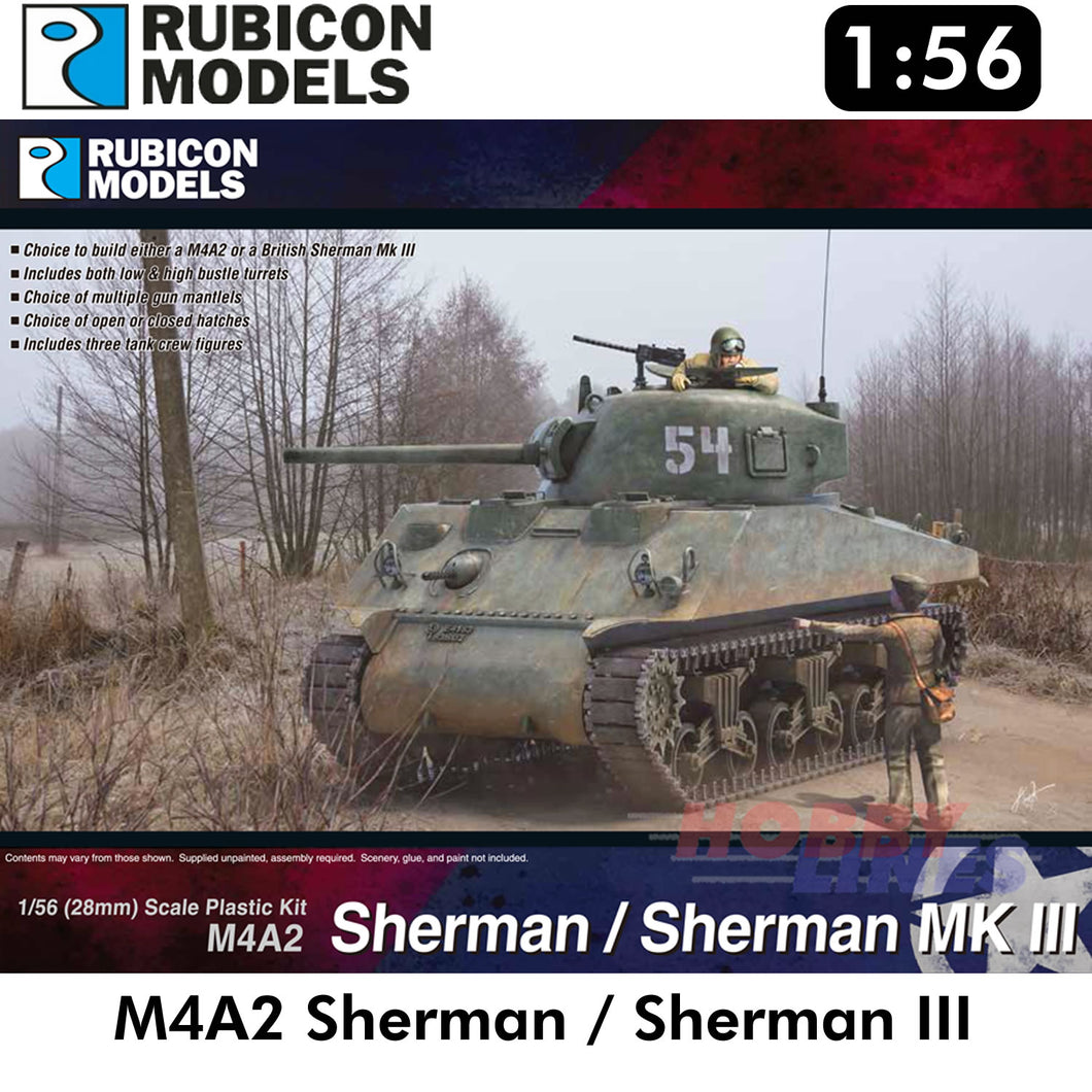 M4A2 Sherman / Sherman III Model Kit 1:56 Rubicon Models 280055