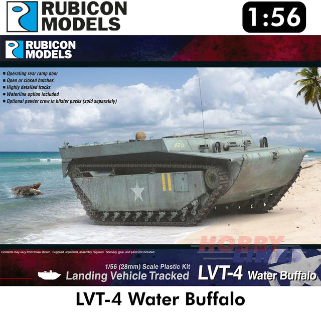 LVT-4 Water Buffalo Tank Plastic Model Kit 1:56 Rubicon Models 280068