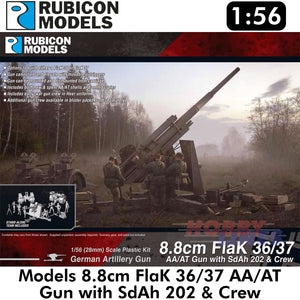 8.8cm Flak 36/37 AA/AT Gun with SdAh 202 & Crew Kit 1:56 Rubicon Models 280069