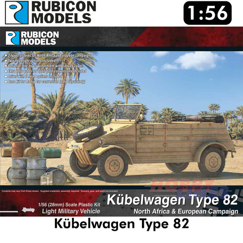 Kubelwagen Type 82 Car Plastic Kit 1:56 Rubicon Models 280072