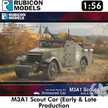 Load image into Gallery viewer, M3A1 Scout Car (Early &amp; Late Production) Plastic Kit 1:56 Rubicon Models 280083
