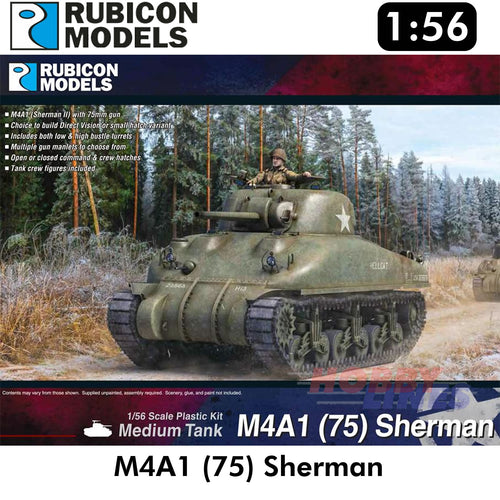 M4A1(75) Sherman - DV & SH Tank Plastic Model Kit 1:56 Rubicon Models 280086