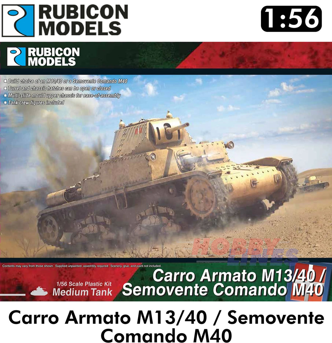 Carro Armato M13/40 / Semovente Comando M40 Tank WWII 1:56 Rubicon Models 280095