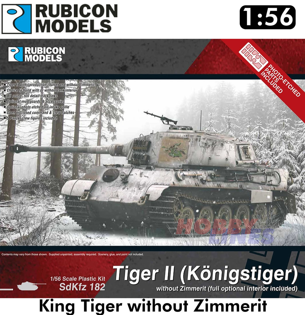King Tiger without Zimmerit Tank German WWII kit 1:56 Rubicon Models 280099