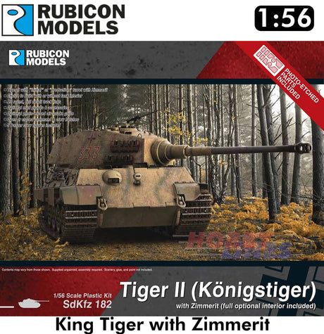 King Tiger with Zimmerit Tank German Tiger II WWII 1:56 Rubicon Models 280100