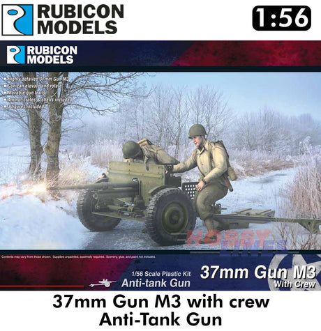 M3 37mm Anti-Tank Gun & Crew Kit US Infantry 1:56 Rubicon Models 280103