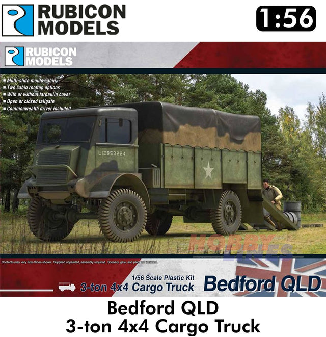 Bedford QLD Cargo Truck British Armed Forces WWII Kit 1:56 Rubicon Models 280106