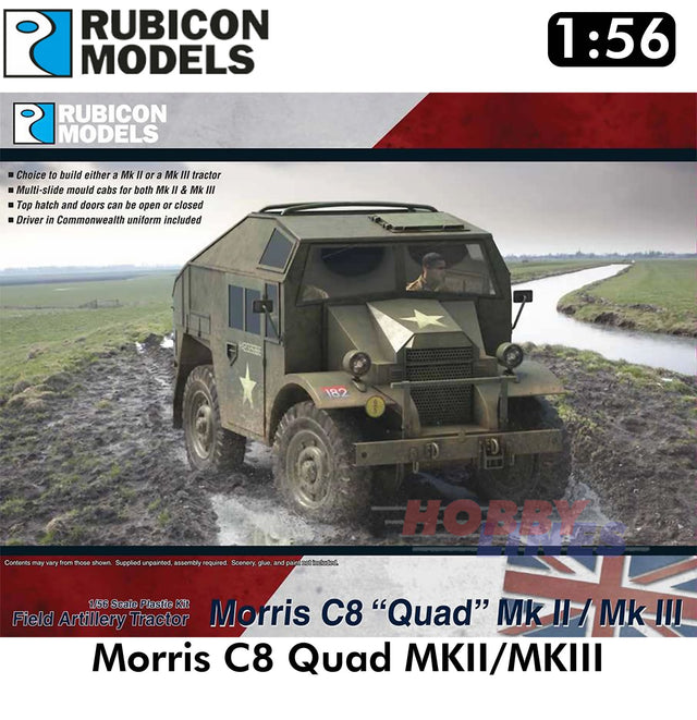 British Morris C8 FAT Quad MKII/MKIII Truck Model Kit 1:56 Rubicon Models 280114