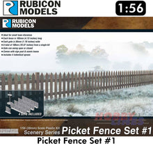 Load image into Gallery viewer, Picket Fence Set #1 Diorama Plastic Model Kit 1:56 Rubicon Models 283002

