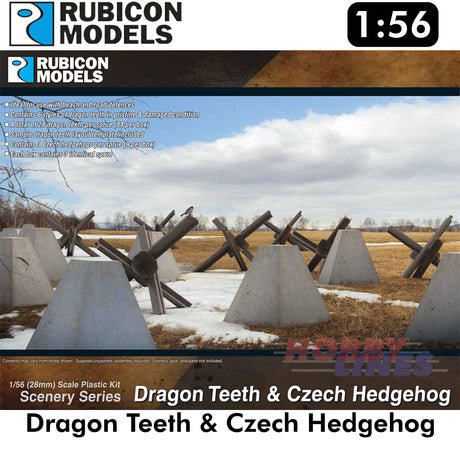 Dragon Teeth & Czech Hedgehog Diorama Plastic Kit 1:56 Rubicon Models 283005