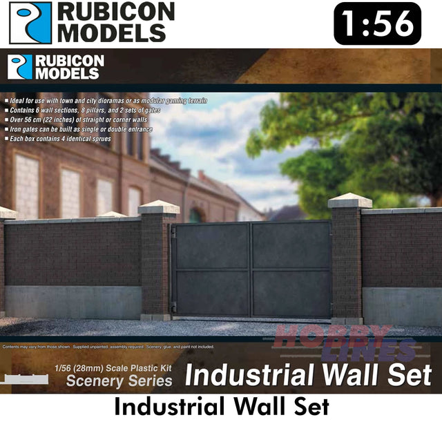 Industrial Wall Set Diorama Plastic Model Kit 1:56 Rubicon Models 283006