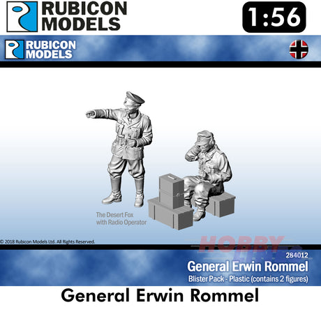 General Erwin Rommel Plastic Figures Model Kit 1:56 Rubicon Models 284012