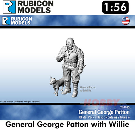General George Patton with Willie Plastic FiguresKit 1:56 Rubicon Models 284013