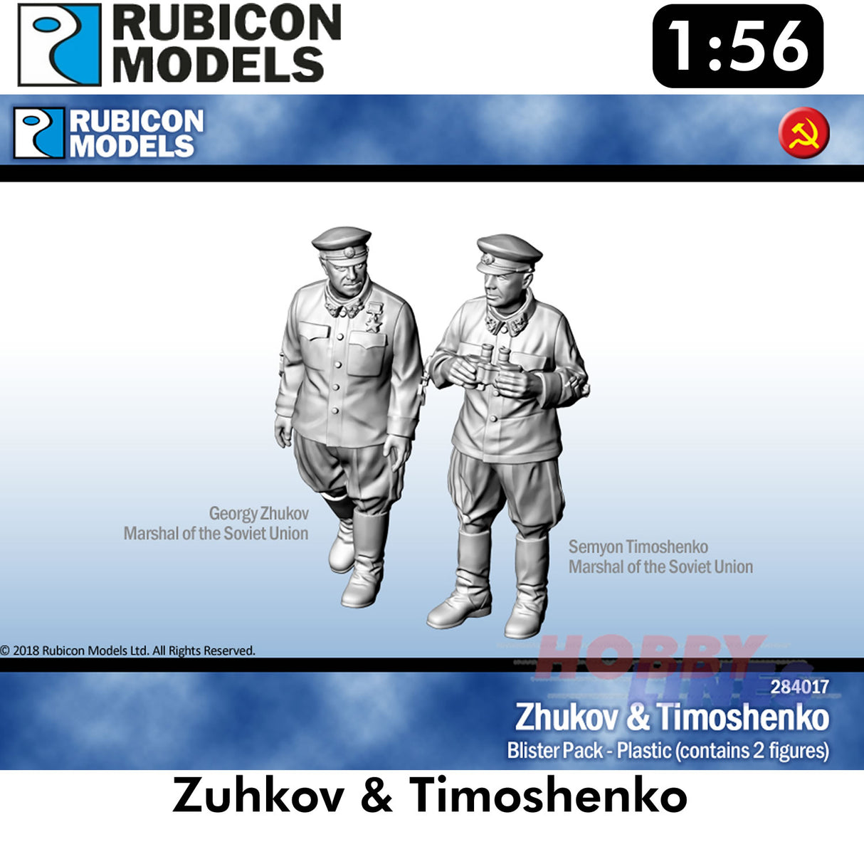 Zuhkov & Timoshenko Figures Plastic Model Kit 1:56 Rubicon Models 284017