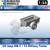 US Jeep MB-T / T3 Military Trailer Plastic Model Kit 1:56 Rubicon Models 284018