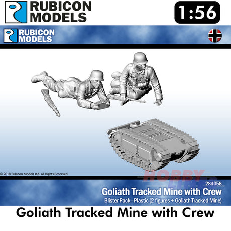 Goliath Tracked Mine with Crew Figures Model Kit 1:56 Rubicon Models 284058
