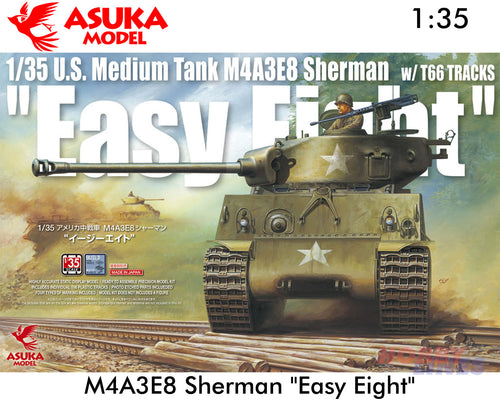 Asuka 1:35 M4A3E8 SHERMAN 'Easy Eight' scale model WWII Tank kit 35020