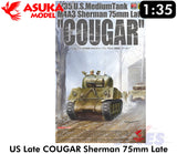 M4A3 COUGAR Sherman 75mm Late US Medium Tank WWII 1:35 kit ASUKA 35046