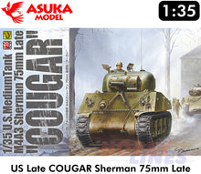 Load image into Gallery viewer, M4A3 COUGAR Sherman 75mm Late US Medium Tank WWII 1:35 kit ASUKA 35046
