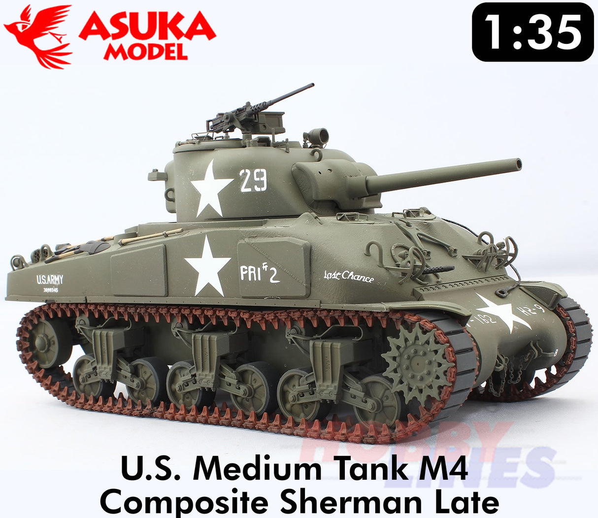 M4 Composite Sherman late LAST CHANCE US Medium Tank WWII 1:35 kit ASUKA 35049