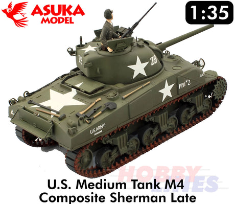 M4 Composite Sherman late LAST CHANCE US Medium Tank WWII 1:35 kit ASUKA 35049