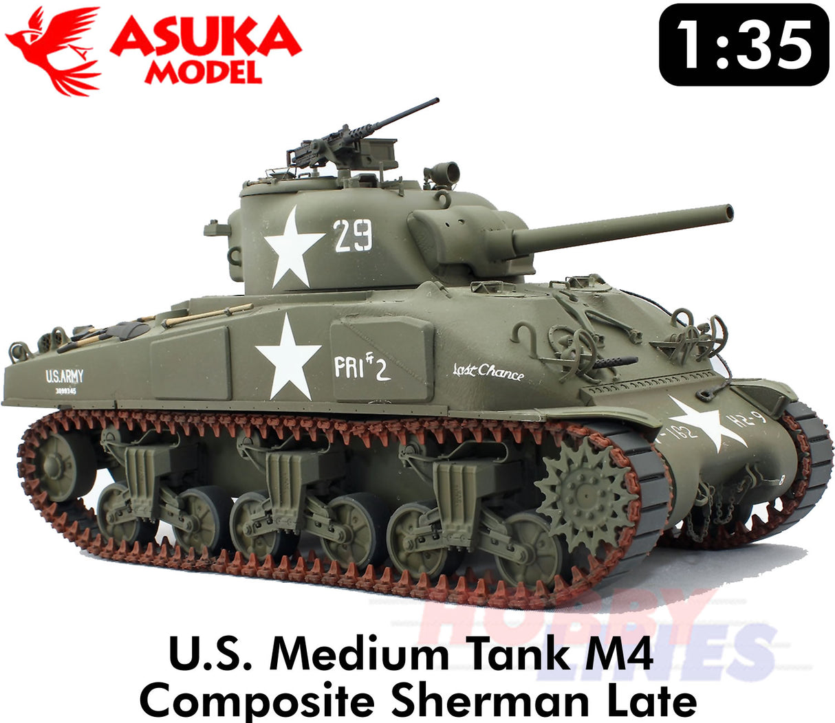 M4 Composite Sherman late LAST CHANCE US Medium Tank WWII 1:35 kit ASUKA 35049