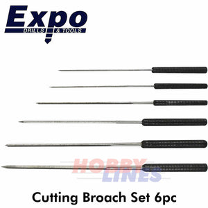 Smoothing Broach 6pc Set size range 2.4-6mm in wallet Expo Tools 70378