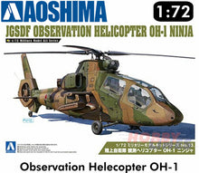 Load image into Gallery viewer, JGSDF Observation Helicopter OH-1 Ninja 1:72 scale model kit Aoshima 01434
