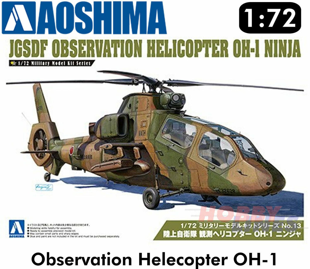 JGSDF Observation Helicopter OH-1 Ninja 1:72 scale model kit Aoshima 01434