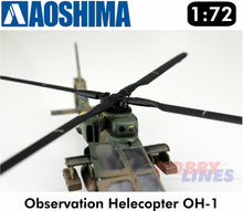 Load image into Gallery viewer, JGSDF Observation Helicopter OH-1 Ninja 1:72 scale model kit Aoshima 01434
