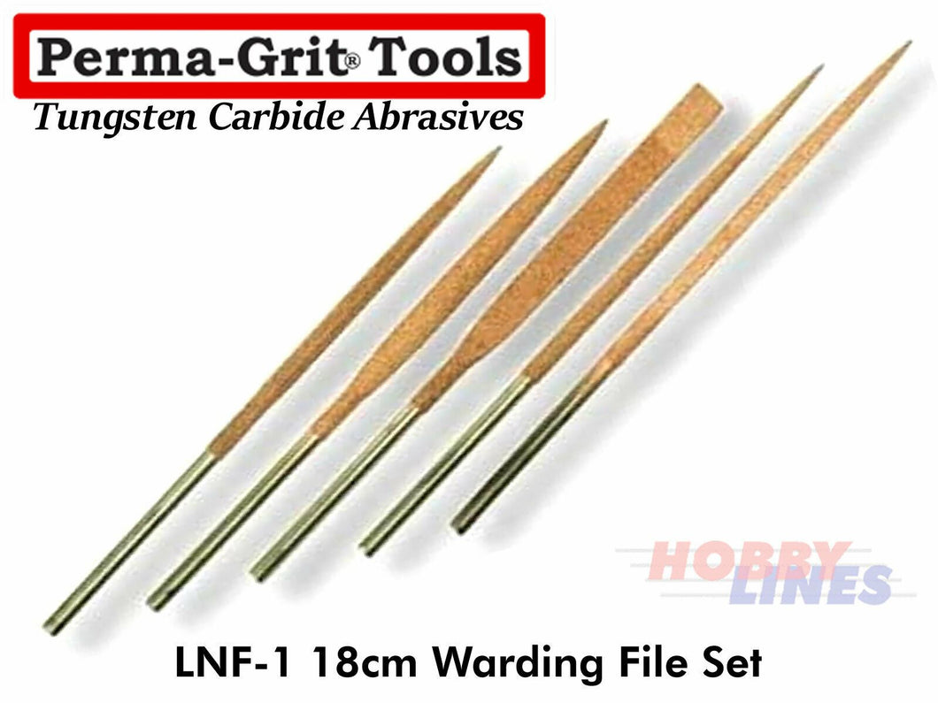 Perma-Grit LNF-1 18cm WARDING/NEEDLE FILE Set of 5 Tungsten Carbide Permagrit
