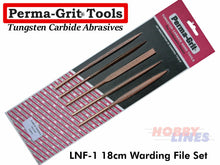 Load image into Gallery viewer, Perma-Grit LNF-1 18cm WARDING/NEEDLE FILE Set of 5 Tungsten Carbide Permagrit
