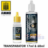 TRANSPARATOR Acrylic Thinners Semi Transparent coats AMMO Mig Jimenez 17 & 60ml