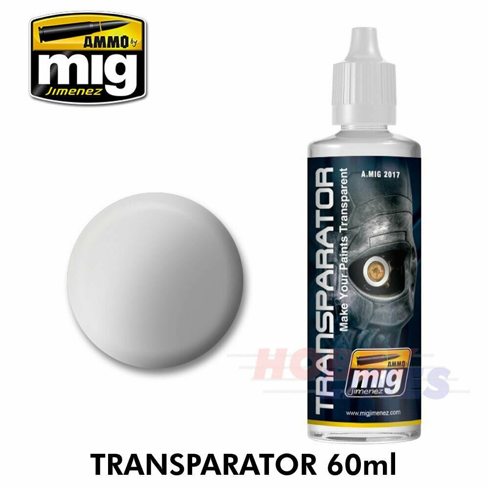 TRANSPARATOR Acrylic Thinners Semi Transparent coats AMMO Mig Jimenez 17 & 60ml