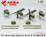 U.S. .50" BROWNING MACHINE GUN & CRADLE set B 1:35 scale model kit Asuka 35L9