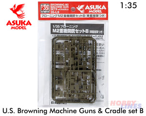 U.S. .50" BROWNING MACHINE GUN & CRADLE set B 1:35 scale model kit Asuka 35L9