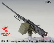 Load image into Gallery viewer, U.S. .50&quot; BROWNING MACHINE GUN &amp; CRADLE set B 1:35 scale model kit Asuka 35L9

