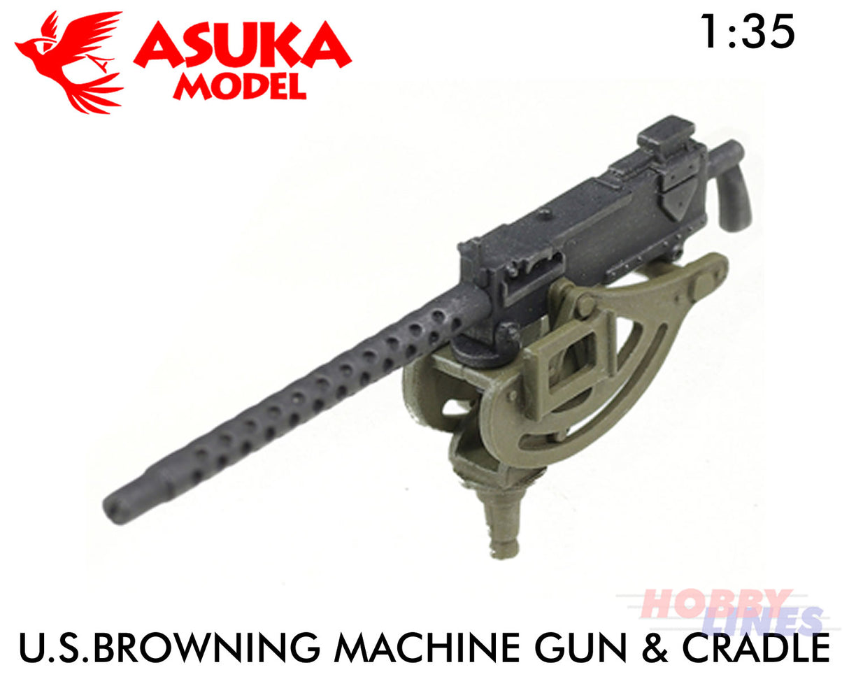 U.S. .50" BROWNING MACHINE GUN & CRADLE set B 1:35 scale model kit Asuka 35L9