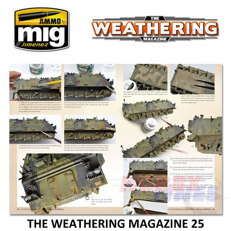 The Weathering Magazine 25 WHEELS, TRACKS & SURFACES Paperback Ammo Mig MIG4542