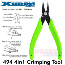 Load image into Gallery viewer, Xuron 494 FOUR IN ONE BEAD CRIMPING Folding Chain nose PLIER Made in the USA
