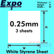 STYRENE SHEET Range 0.25-2.00mm 228x330mm A4 polystyrene plastic ABS Expo Tools